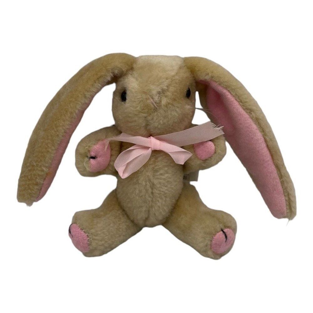 Wangs International Plush Miniature Bunny Rabbit Pink 4.5” Jointed Easter